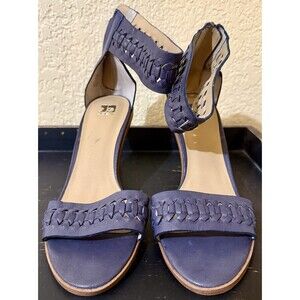 Joe's Jeans 8.5 Navy Blue Ankle Strap High Heels Sandals Pax Wow Euc